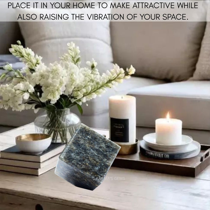 LABRADORITE STONE CUBE