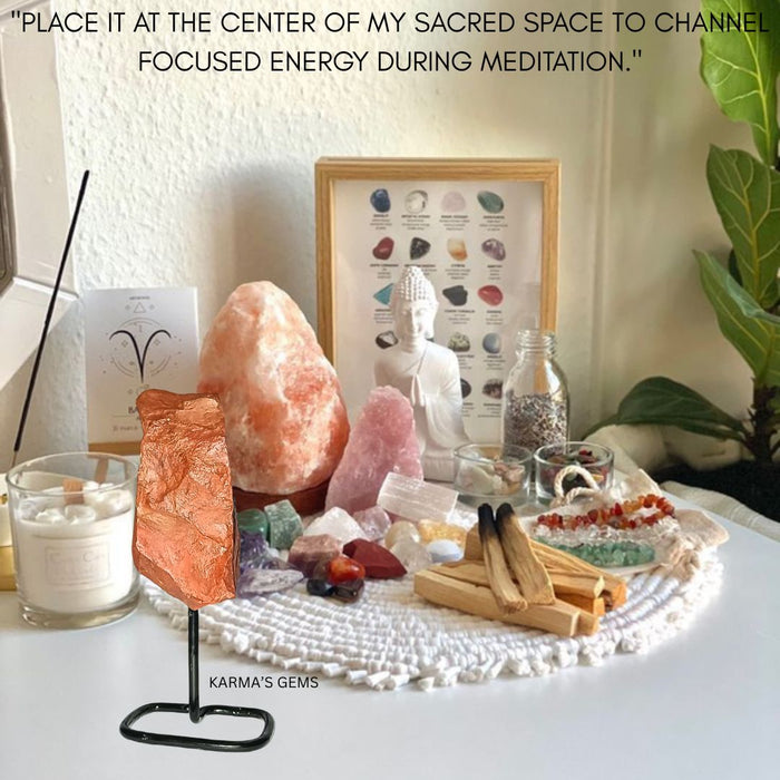 RAW RED JASPER STONE ON STAND