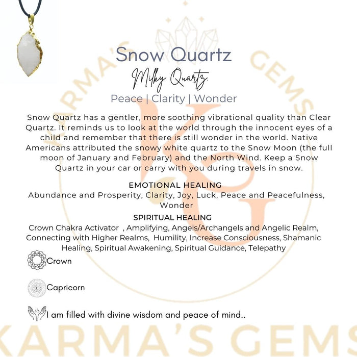 PENDENTIF EN PIERRE DE QUARTZ BLANC ÉLECTROPLAQUÉ