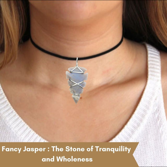 1" TO 1.5" FANCY JASPER SPEARHEAD ARROWHEAD PENDANT
