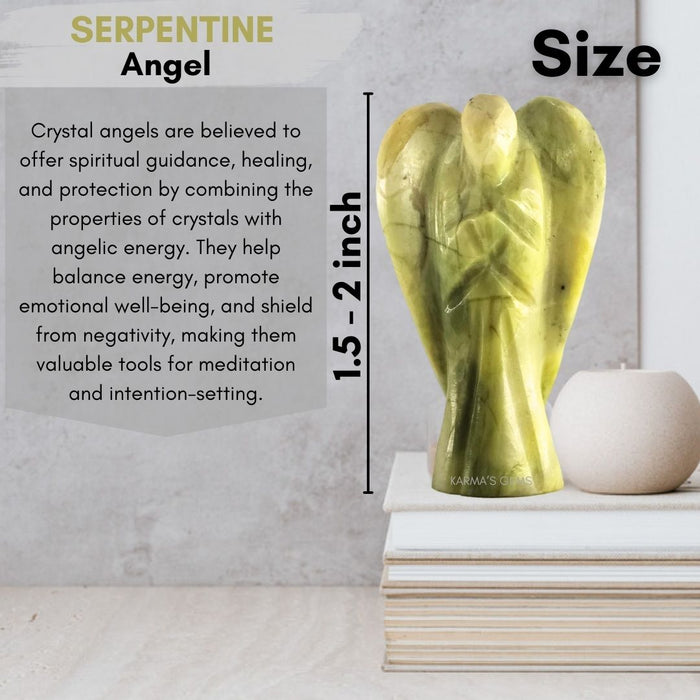 ANGE EN CRISTAL DE PIERRE SERPENTINE