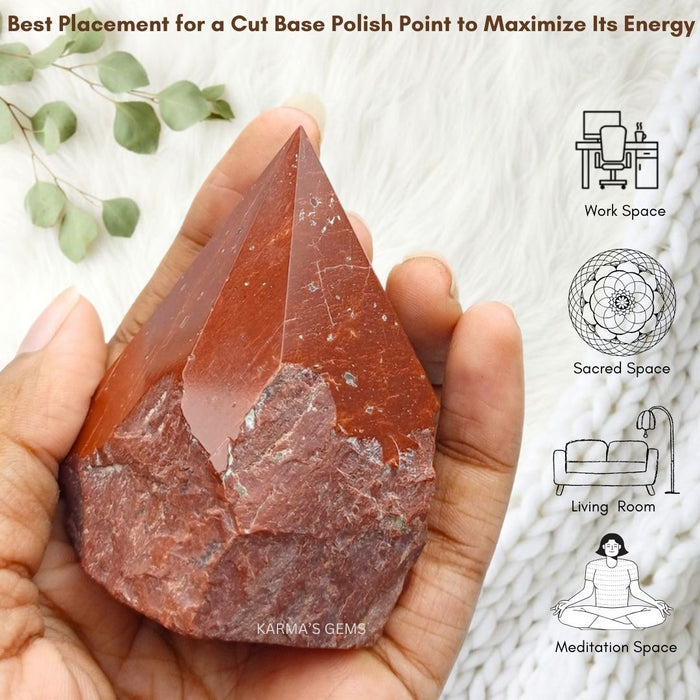 RED JASPER STONE CUT BASE POLISH POINT