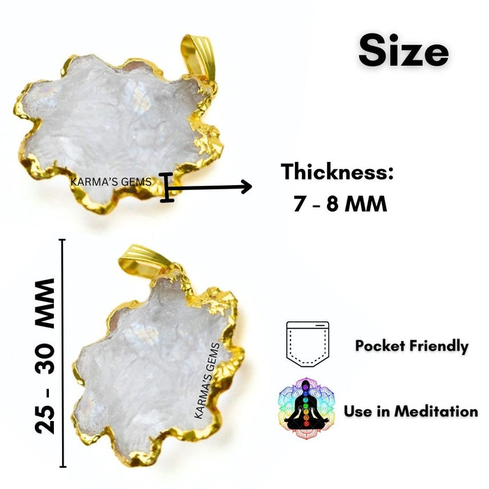 ELECTROPLATED CLEAR QUARTZ STONE PENDANT