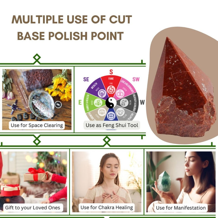 RED JASPER STONE CUT BASE POLISH POINT