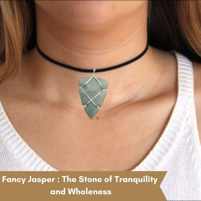 1" TO 1.5" FANCY JASPER SPEARHEAD ARROWHEAD PENDANT