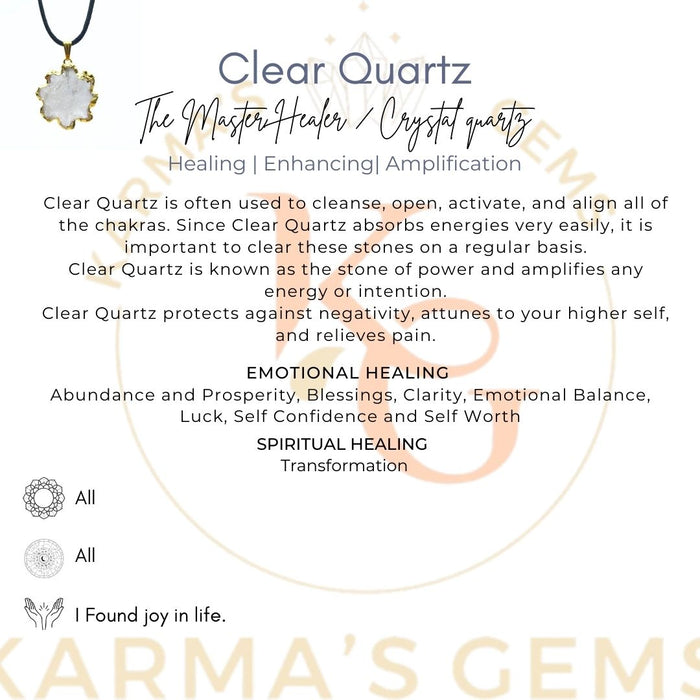 ELECTROPLATED CLEAR QUARTZ STONE PENDANT