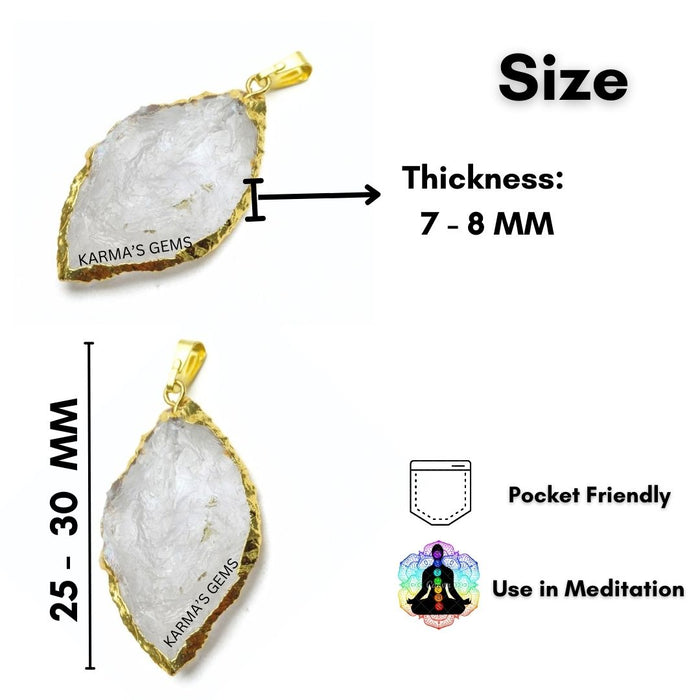 ELECTROPLATED CLEAR QUARTZ STONE PENDANT