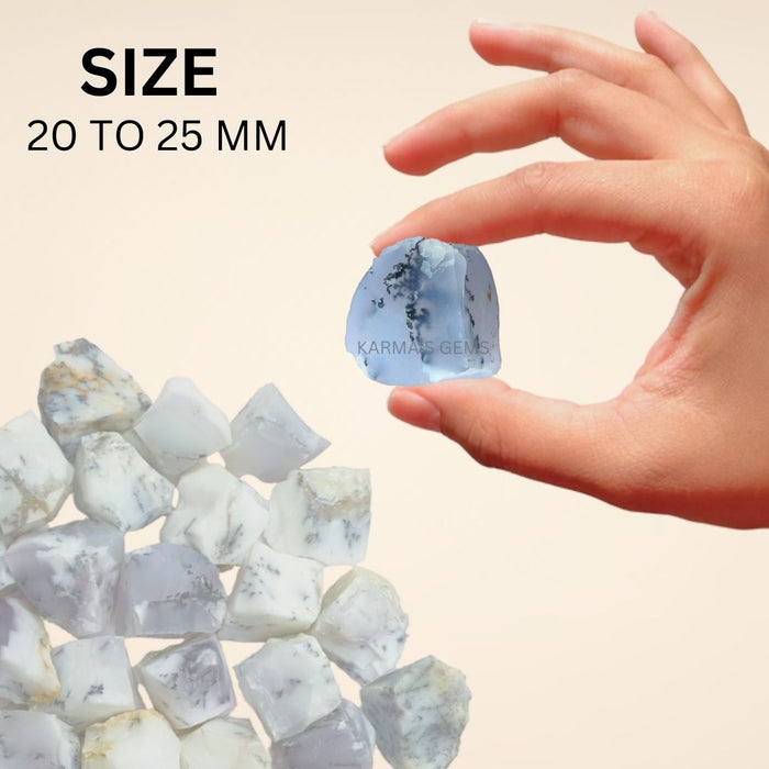 2 PCS 20 TO 25 MM DENDRITIC OPAL ROUGH STONE