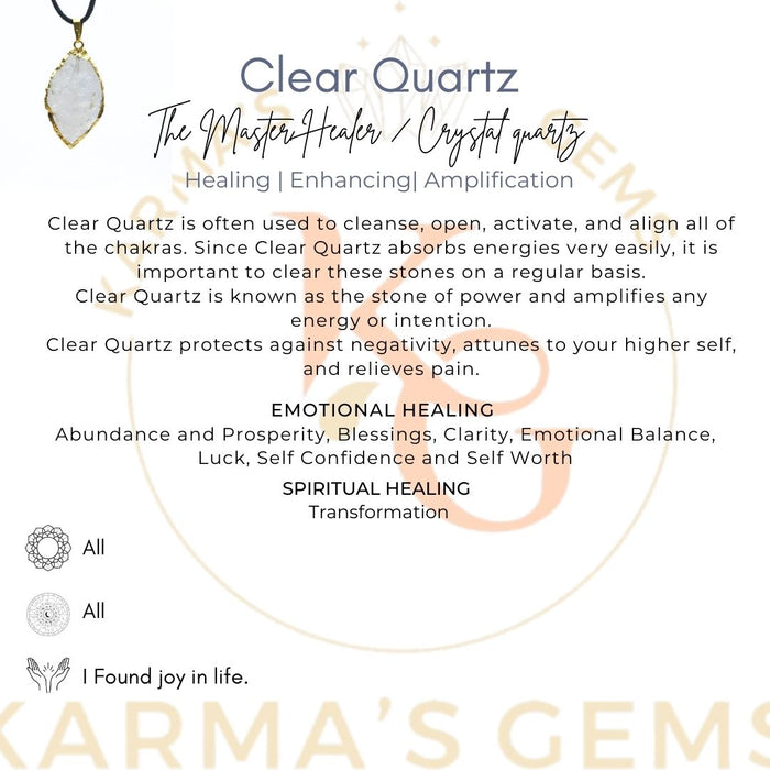 ELECTROPLATED CLEAR QUARTZ STONE PENDANT