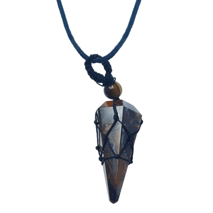 TIGER EYE STONE THREAD WRAPPED PENDULUM PENDANT