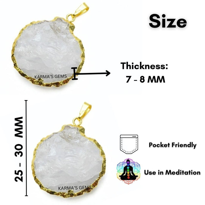 ELECTROPLATED CLEAR QUARTZ STONE PENDANT