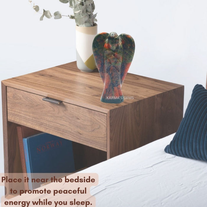ANGE DE CRISTAL EN PIERRE UNAKITE