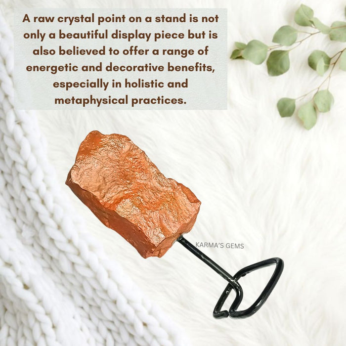 RAW RED JASPER STONE ON STAND