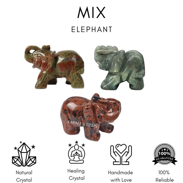1" MIX STONE ELEPHANT