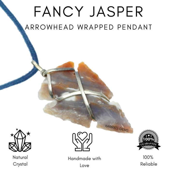 1" TO 1.5" FANCY JASPER SPEARHEAD ARROWHEAD PENDANT