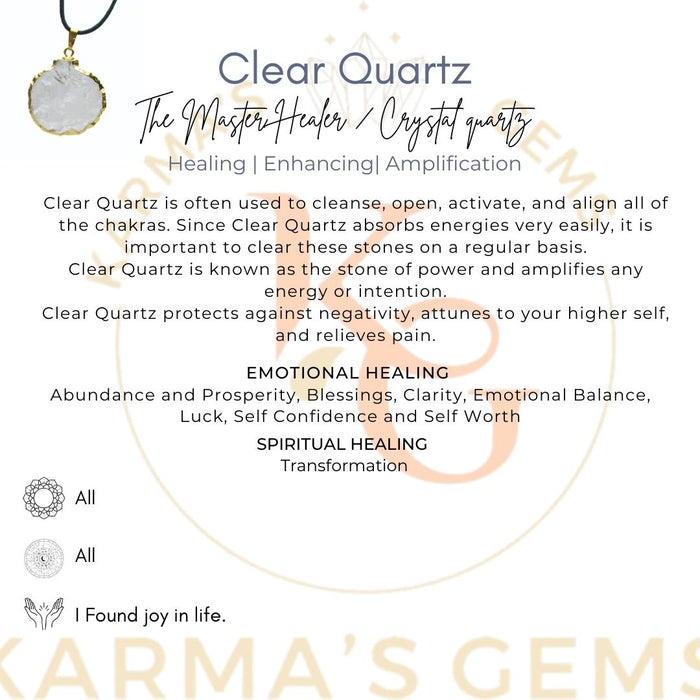 ELECTROPLATED CLEAR QUARTZ STONE PENDANT