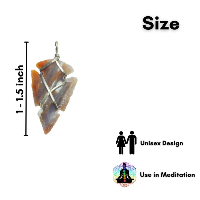 1" TO 1.5" FANCY JASPER SPEARHEAD ARROWHEAD PENDANT