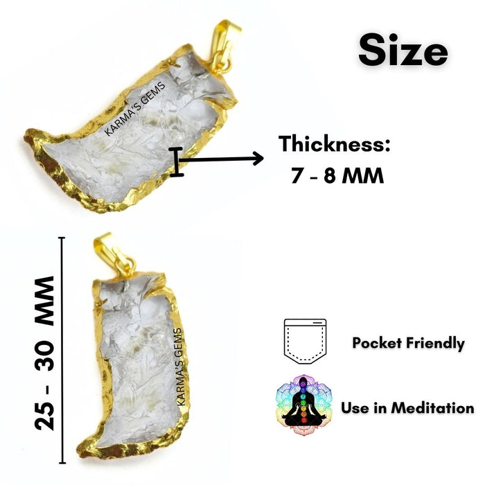 ELECTROPLATED CLEAR QUARTZ STONE PENDANT