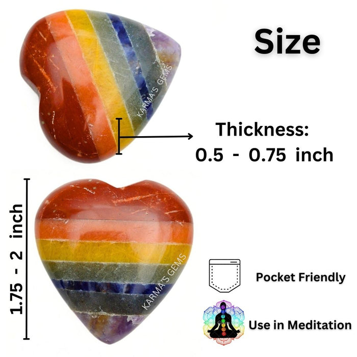 2" SEVEN CHAKRA PUFFY HEART