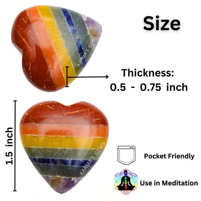 2" SEVEN CHAKRA PUFFY HEART