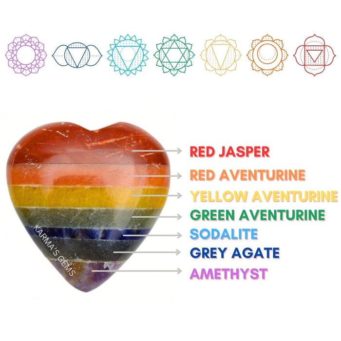 2" SEVEN CHAKRA PUFFY HEART