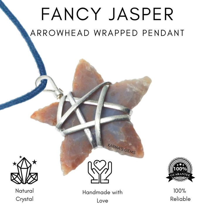 1" TO 1.5" FANCY JASPER SPEARHEAD ARROWHEAD PENDANT