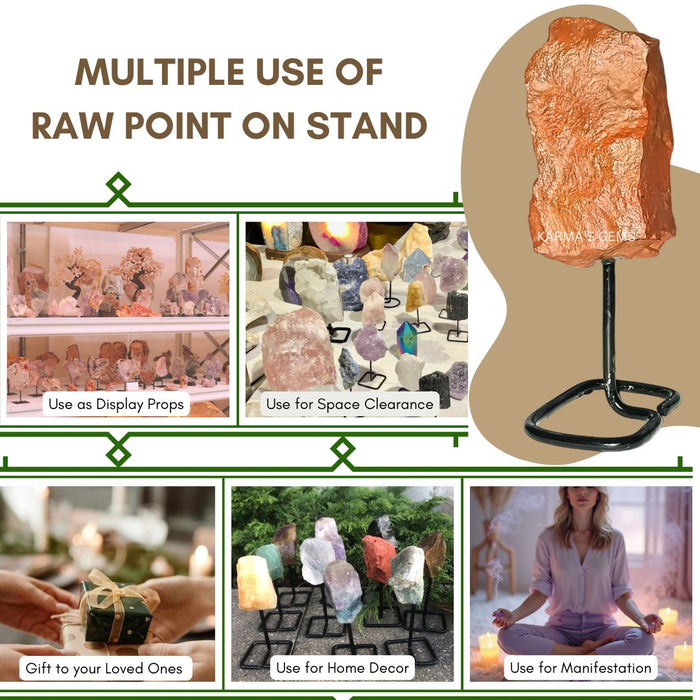 RAW RED JASPER STONE ON STAND