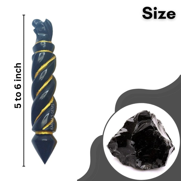 BLACK OBSIDIAN ANGEL WAND