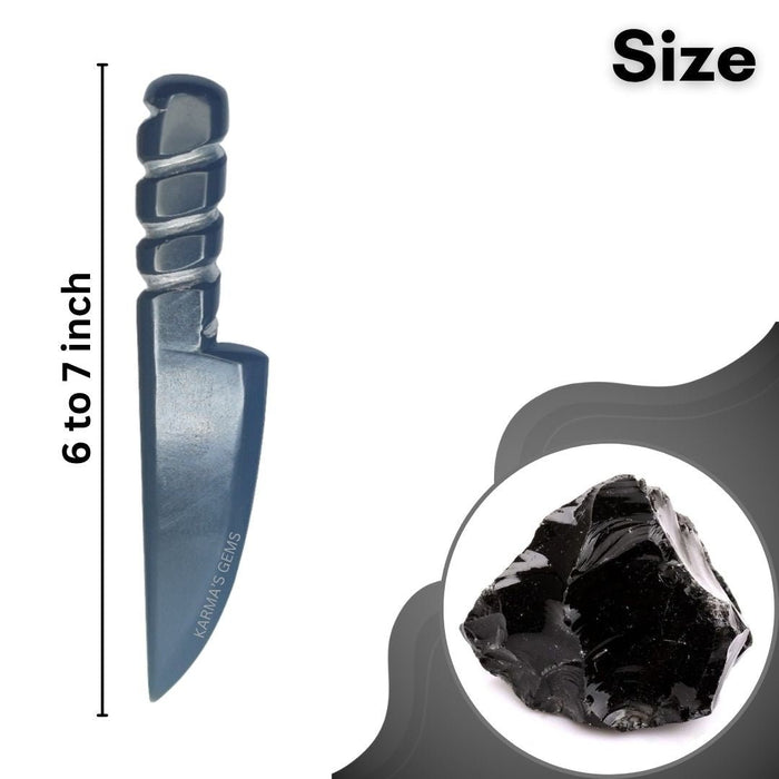 BLACK OBSIDIAN CRYSTAL KNIFE