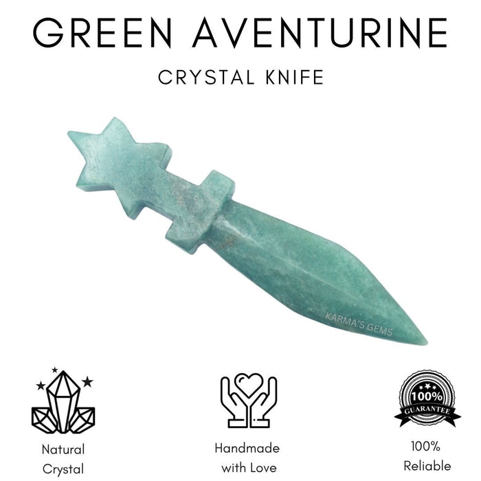 GREEN AVENTURINE CRYSTAL KNIFE