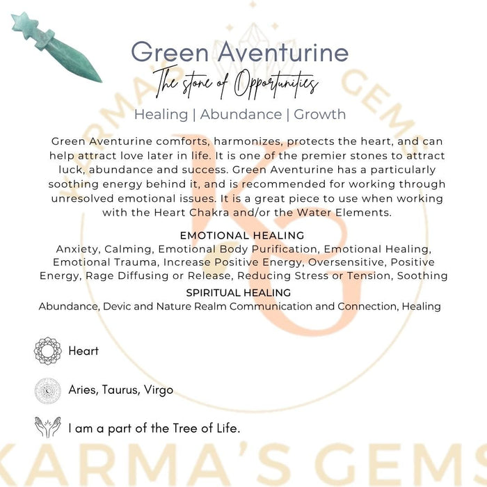 GREEN AVENTURINE CRYSTAL KNIFE