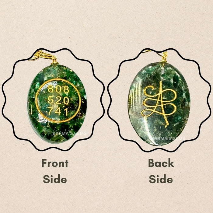GREEN JADE CABOCHON ZIBU KEYCHAIN