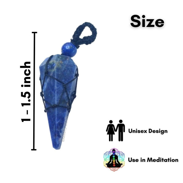 SODALITE STONE THREAD WRAPPED PENDULUM PENDANT